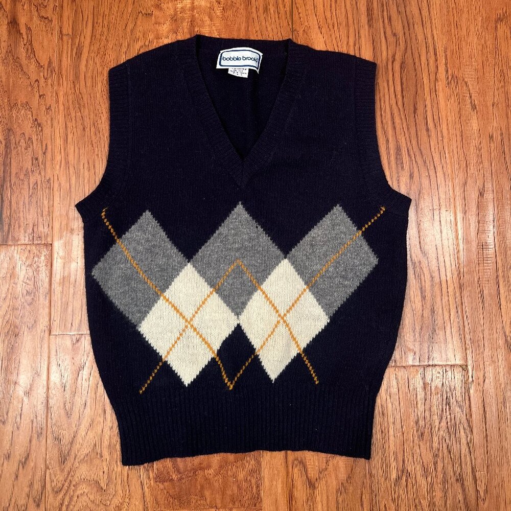 lambs wool Bobbie brooks vintage sweater vest old money style
